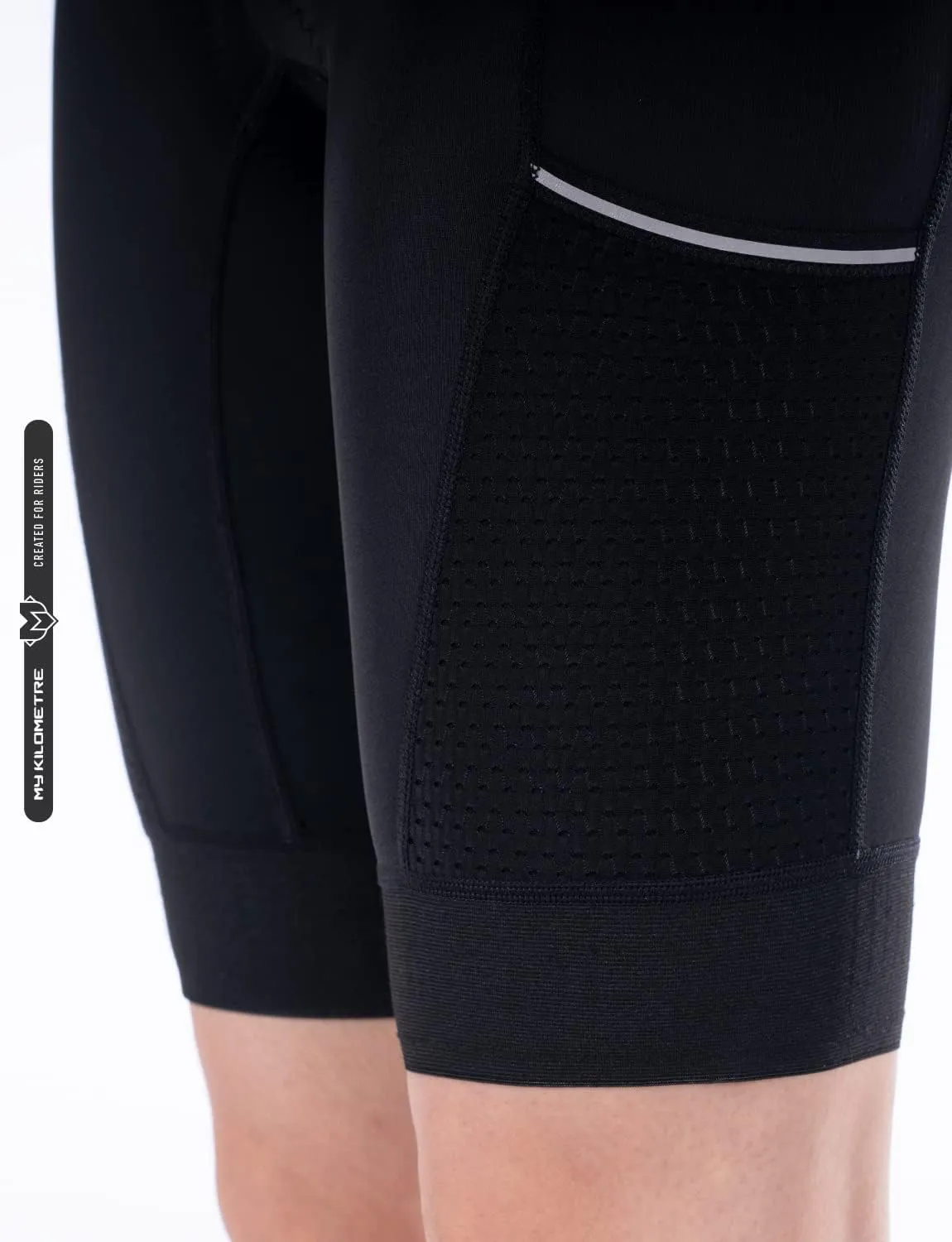 MY KILOMETRE Womens Triathlon Shorts 8 Inseam Tri Shorts with Side Pockets Adjustable Drawstring