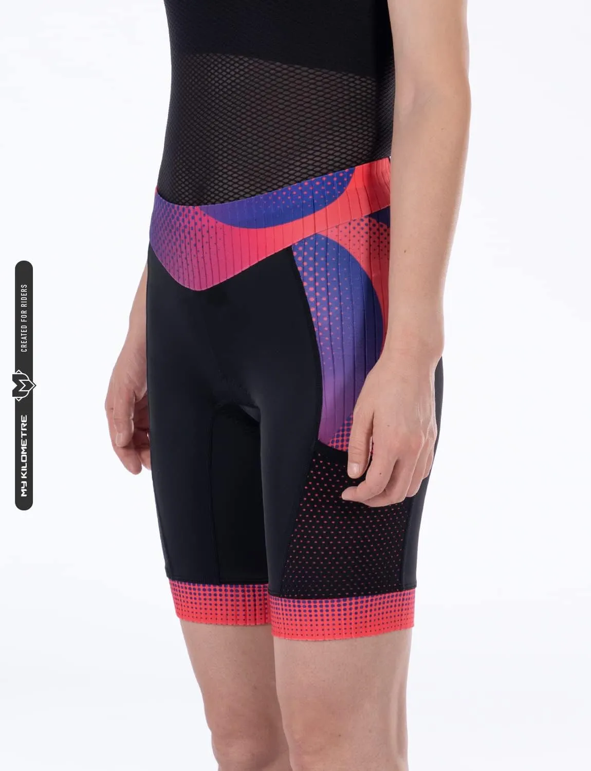 MY KILOMETRE Womens Triathlon Shorts 8 Inseam Tri Shorts with Side Pockets Adjustable Drawstring