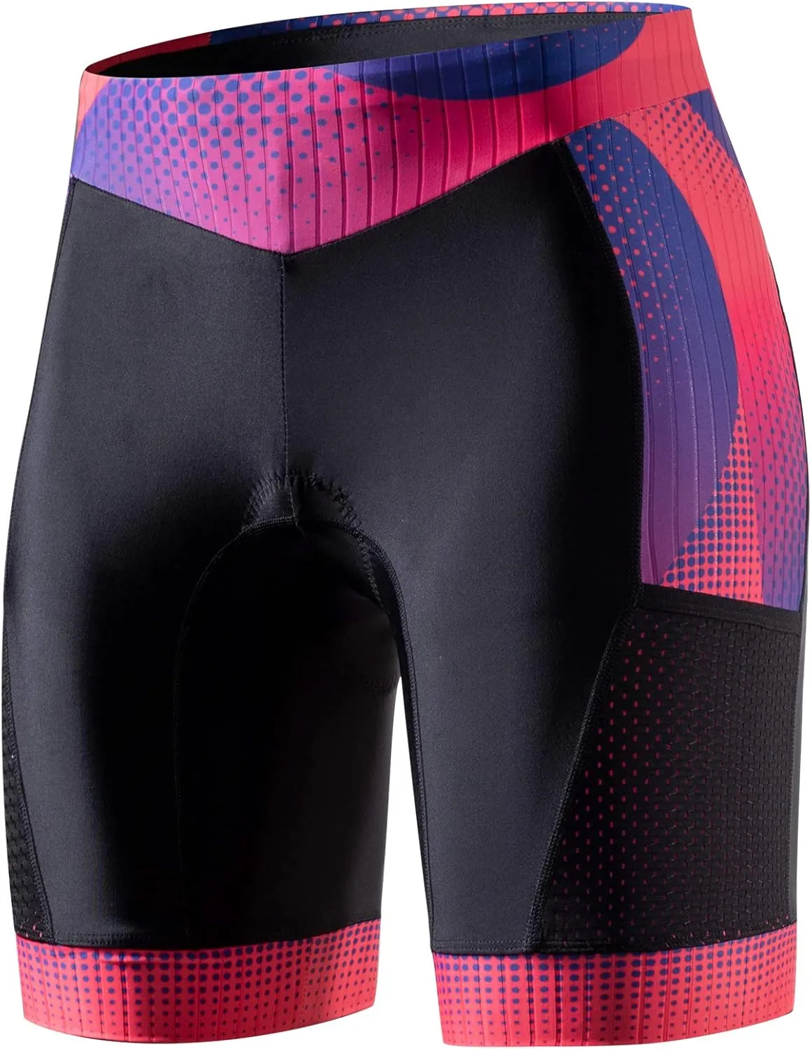 MY KILOMETRE Womens Triathlon Shorts 8 Inseam Tri Shorts with Side Pockets Adjustable Drawstring
