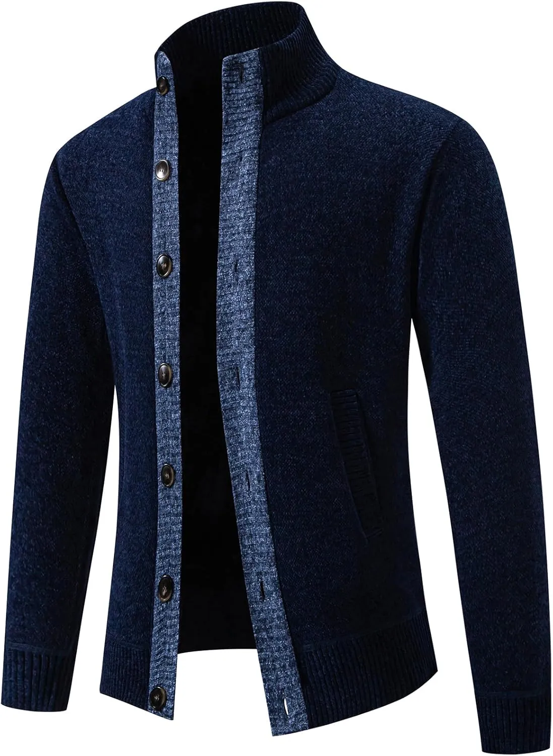 Mylldey Mens Sweaters Button Chenille Cardigans Men Regular Fit Sweater wiht Casual Pocket