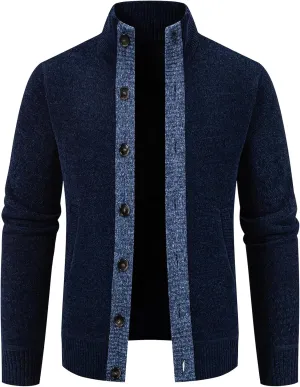 Mylldey Mens Sweaters Button Chenille Cardigans Men Regular Fit Sweater wiht Casual Pocket
