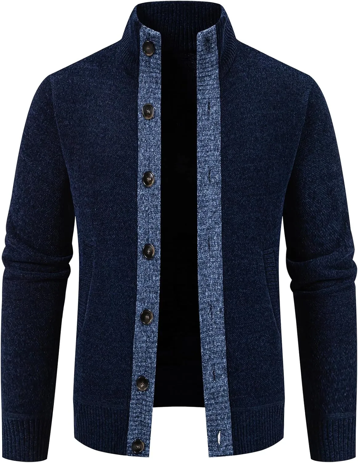 Mylldey Mens Sweaters Button Chenille Cardigans Men Regular Fit Sweater wiht Casual Pocket