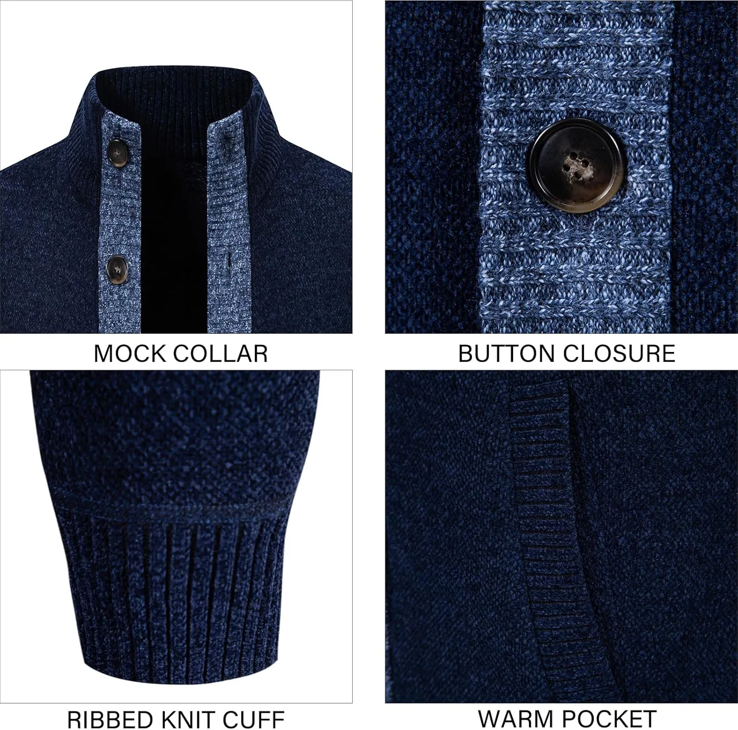Mylldey Mens Sweaters Button Chenille Cardigans Men Regular Fit Sweater wiht Casual Pocket