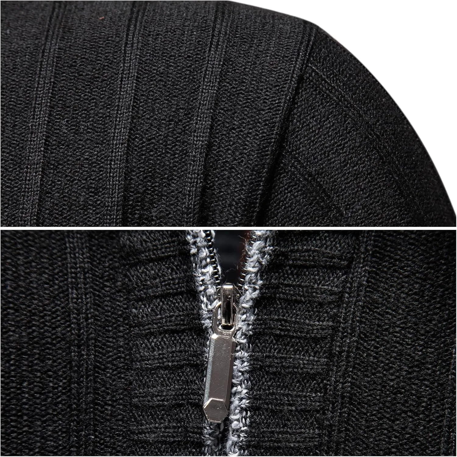 Mylldey Quarter Zip Sweater Men's Pullover Sweaters Knit Long Sleeve Sweater Mens