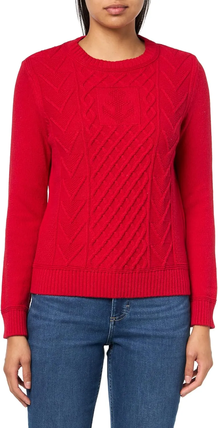 Nautica Women's Long Sleeve Anchor Crewneck Sweater