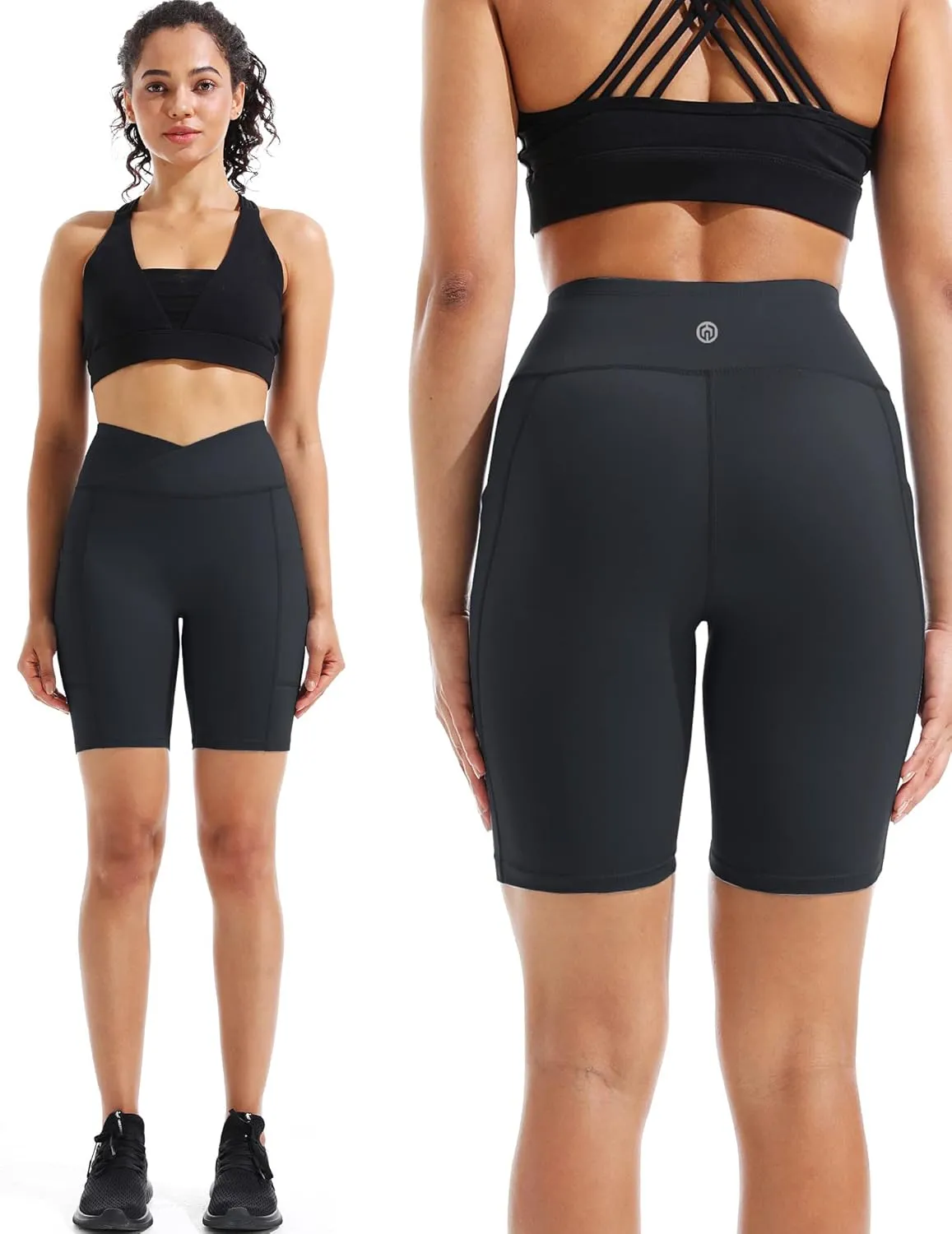 NELEUS Women's 3 Pack Biker Shorts High Waist Running Yoga Shorts with Pockets