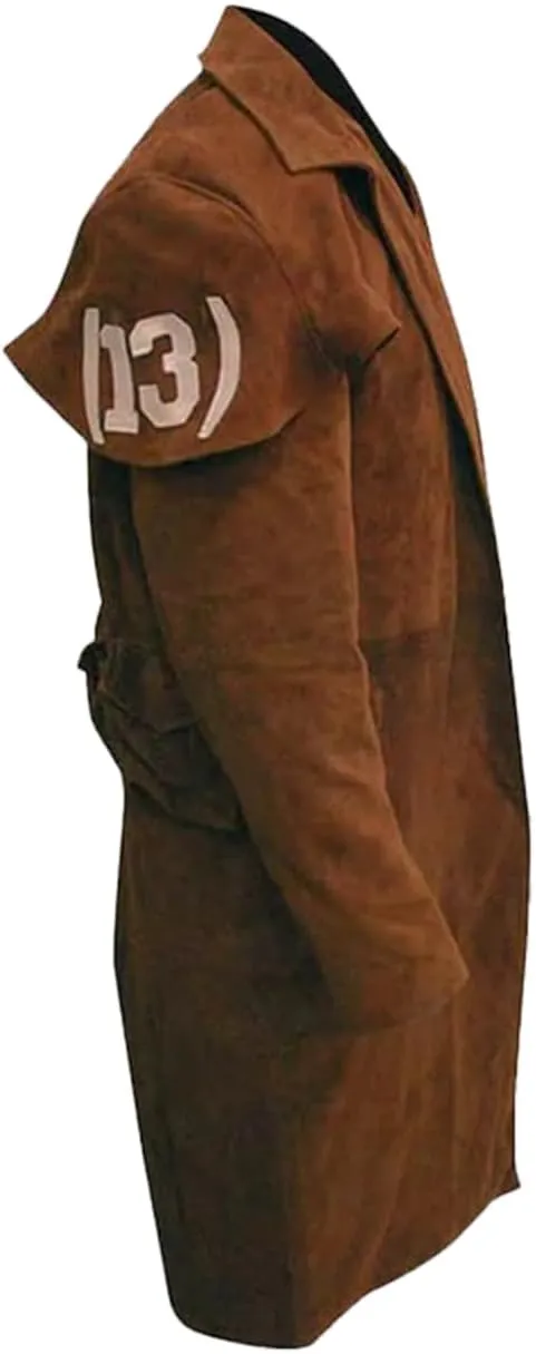 New Suede Vegas A7 Fallout Costume Mens Trench Coat, Fallout New Vegas Brown Trench Coat Men, A7 Duster Coat