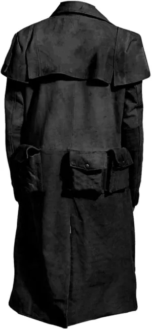 New Vegas A7 Mens Black Duster Coat - A7 Veteran Ranger Cowboy Leather Armor Coat - Ranger Coat