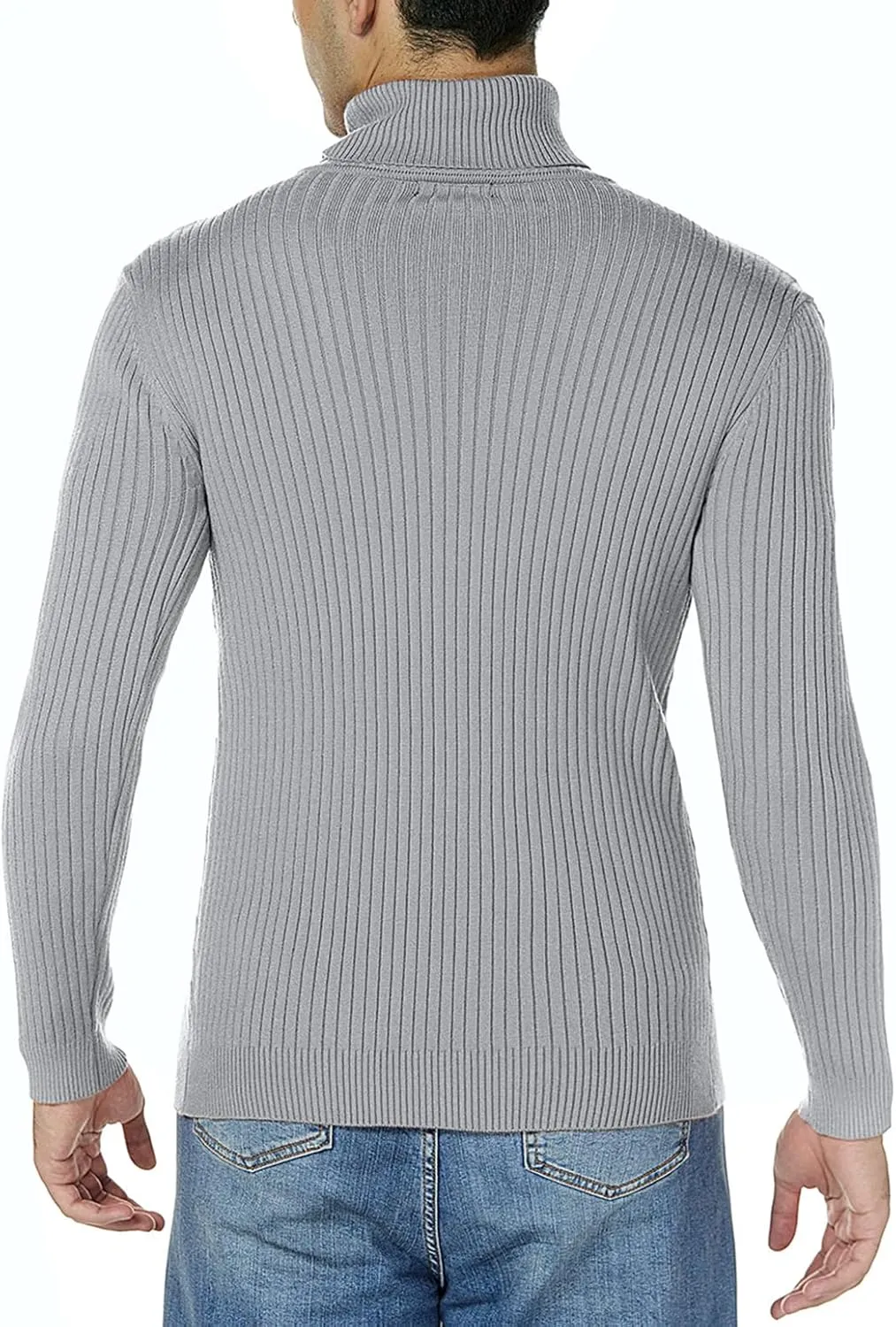 nine bull Mens Slim Fit Turtleneck Sweater Cable Knit Thermal Pullover Sweater