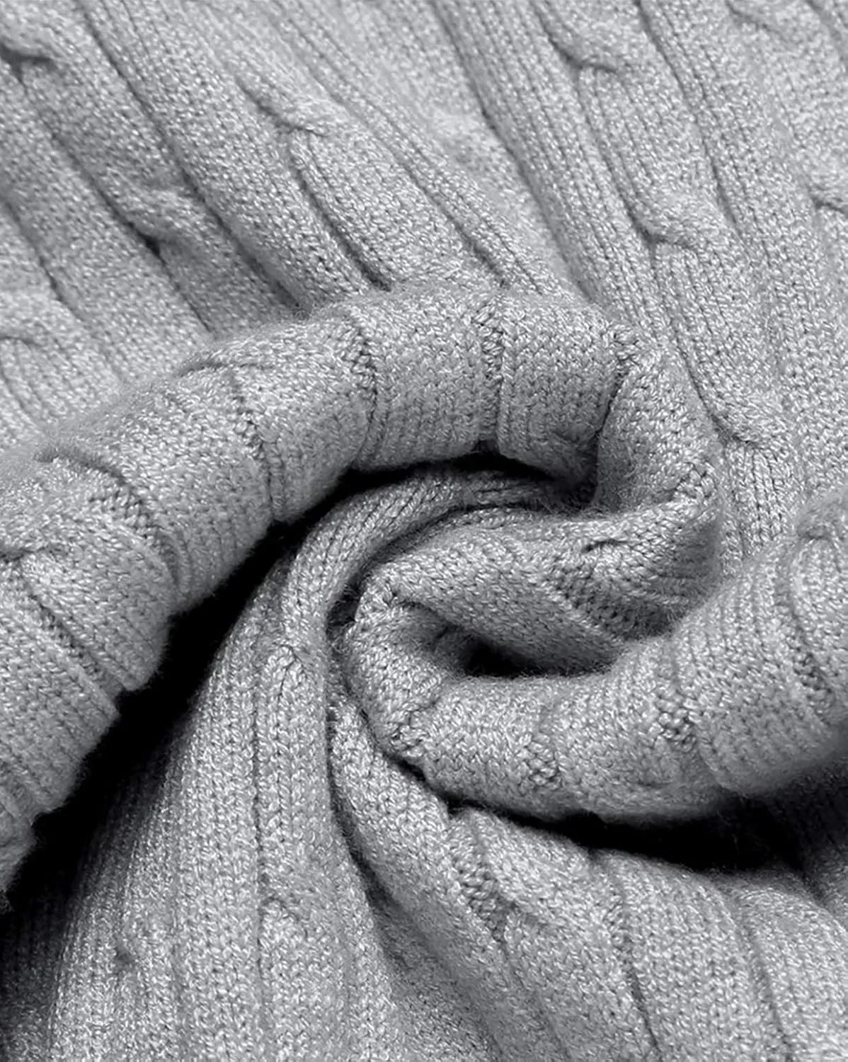 nine bull Mens Slim Fit Turtleneck Sweater Cable Knit Thermal Pullover Sweater