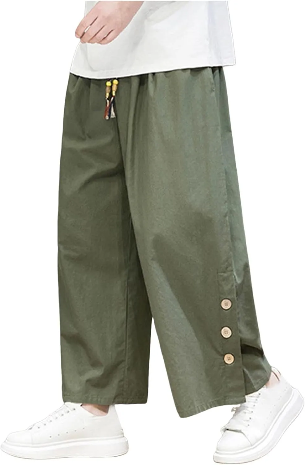 Ninja Pants Harem Men Summer Wear Lounge Linen Hip Hop Hippie Trousers Mens Beach for Everyday Bohemian Cotton