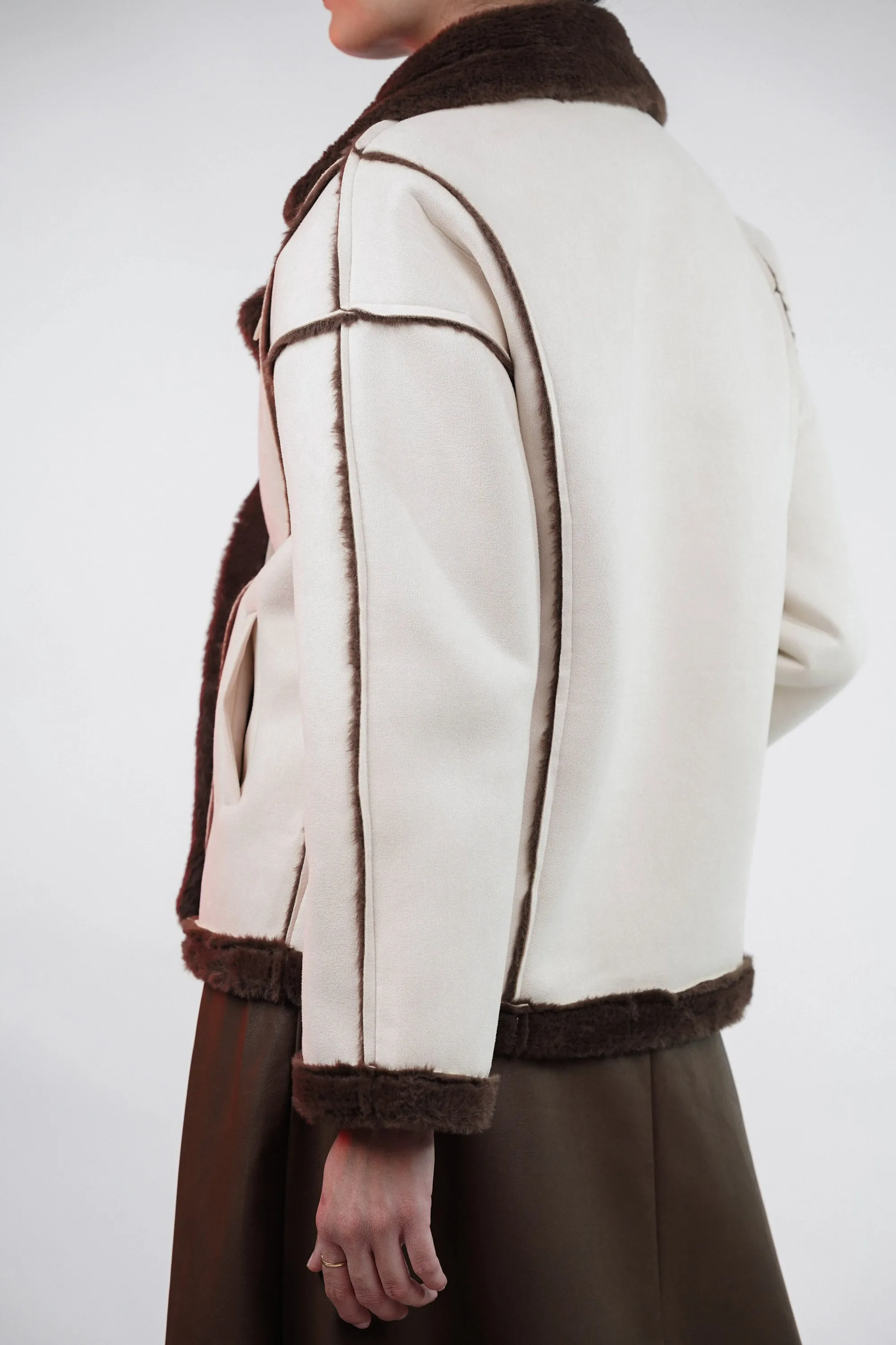 Oat Silk Brown Fur Jacket