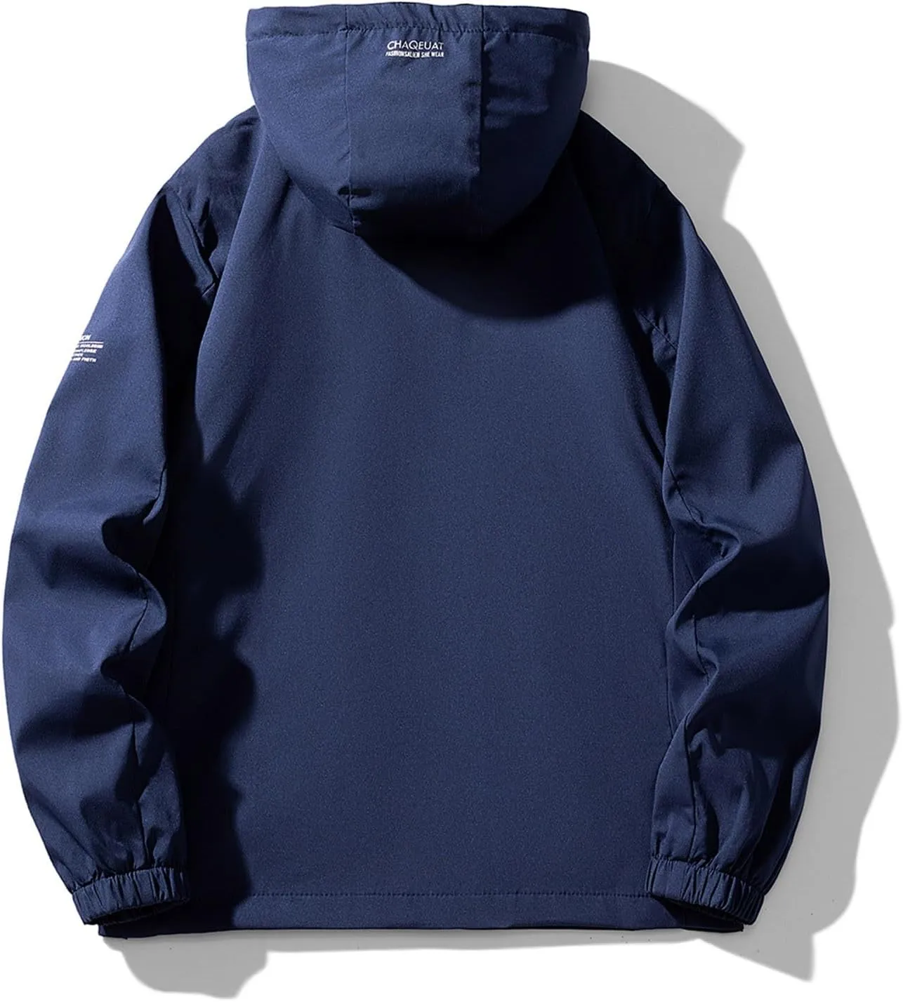 Oversized Sun Protection Raincoat Mens Solid Zip Hooded Waterproof Windbreaker Casual Hiking Jacket Plus Size M-8xl