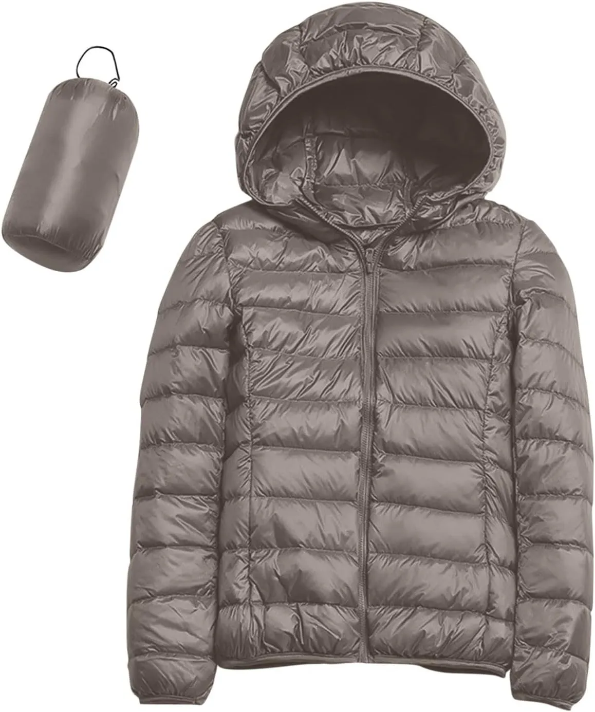 Parkas Long Sleeve Warm Zipper Thickened with Pockets Skimpy Solid Color Casual Hooded Women's Thickened Down Jacket