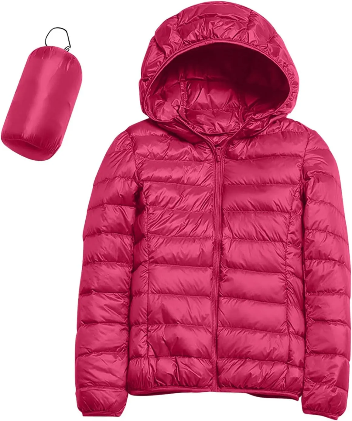 Parkas Long Sleeve Warm Zipper Thickened with Pockets Skimpy Solid Color Casual Hooded Women's Thickened Down Jacket