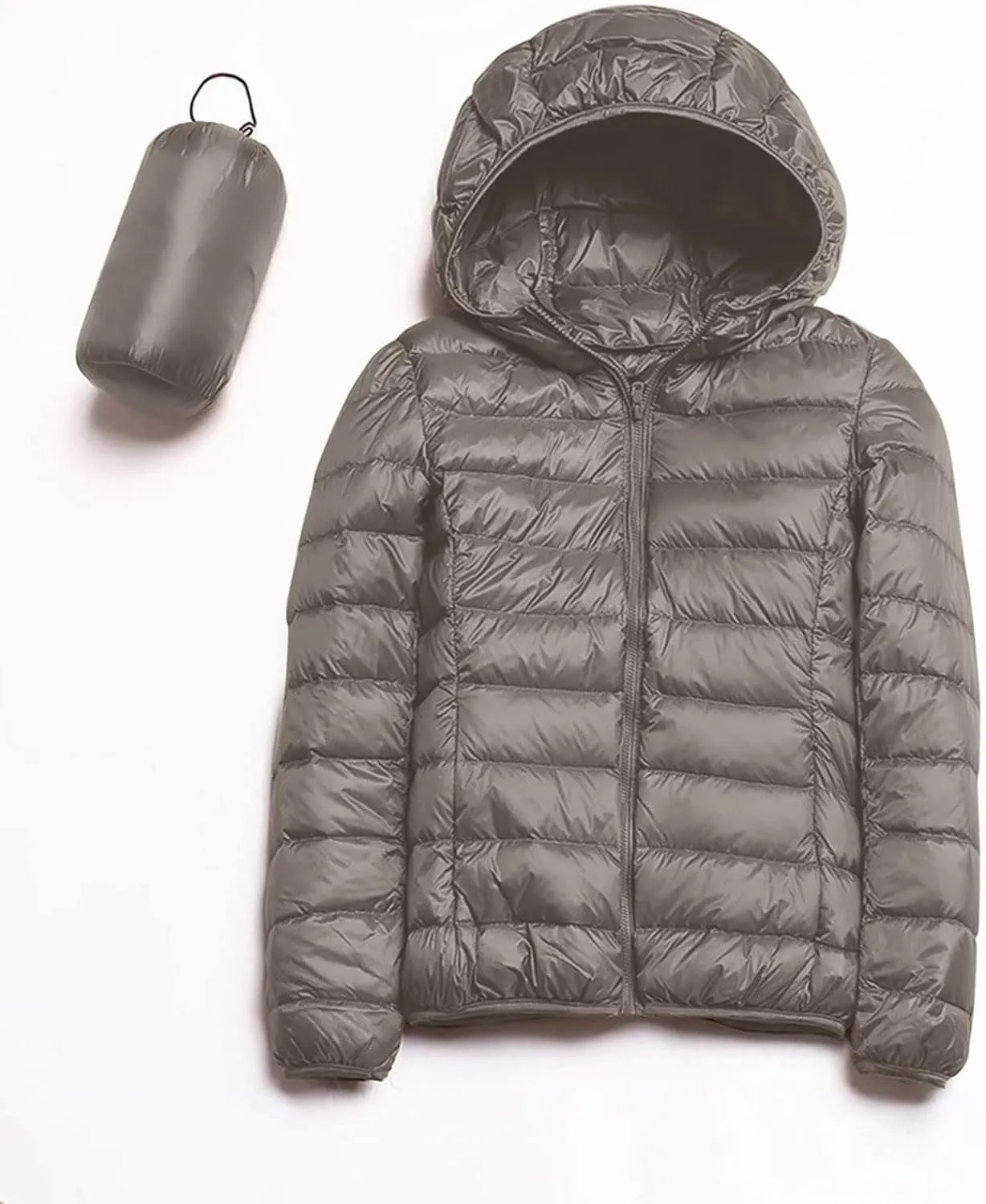 Parkas Long Sleeve Warm Zipper Thickened with Pockets Skimpy Solid Color Casual Hooded Women's Thickened Down Jacket