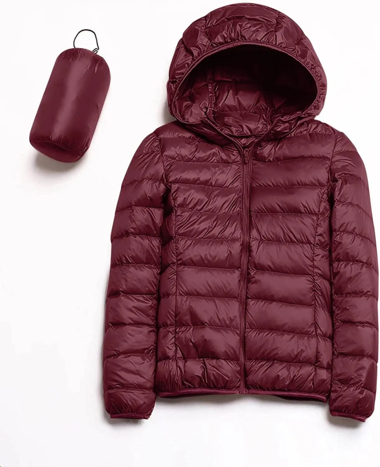 Parkas Long Sleeve Warm Zipper Thickened with Pockets Skimpy Solid Color Casual Hooded Women's Thickened Down Jacket