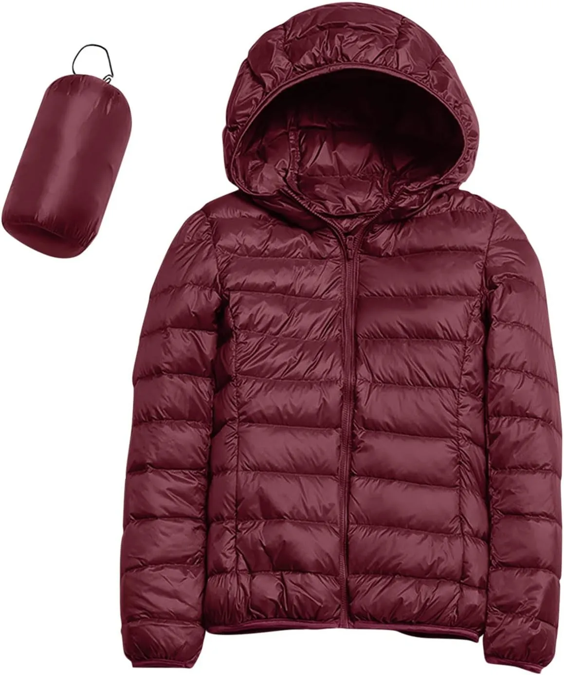 Parkas Long Sleeve Warm Zipper Thickened with Pockets Skimpy Solid Color Casual Hooded Women's Thickened Down Jacket