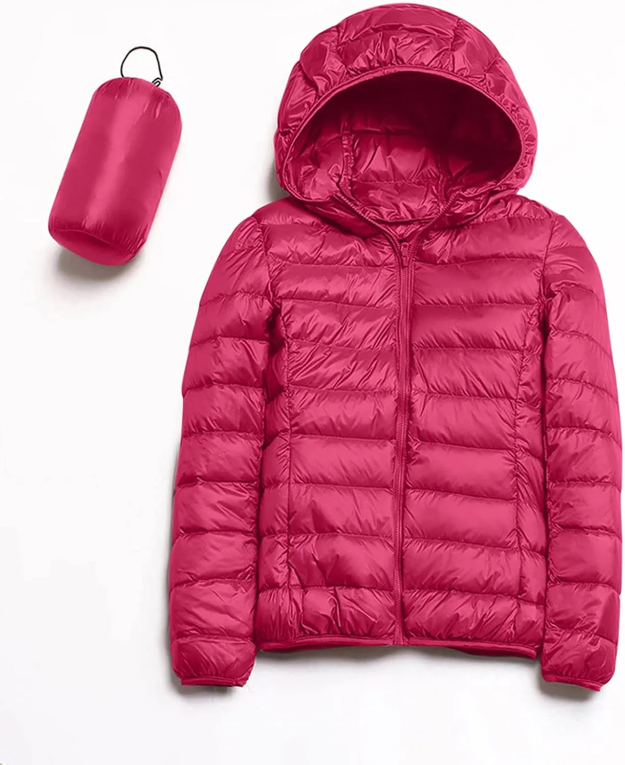 Parkas Long Sleeve Warm Zipper Thickened with Pockets Skimpy Solid Color Casual Hooded Women's Thickened Down Jacket