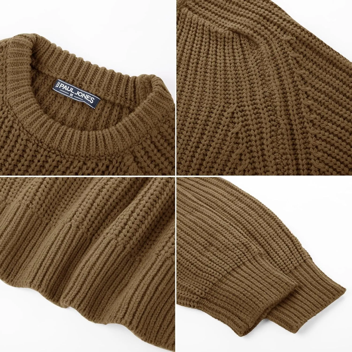 PJ PAUL JONES Mens Sweater Crewneck Knit Sweaters Casual Textured Pullover Sweater