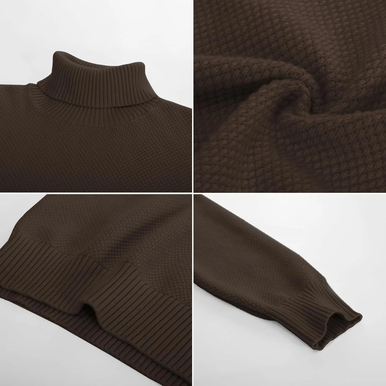 PJ PAUL JONES Men's Turtleneck Sweaters Knitted Casual Textured Pullover Sweater