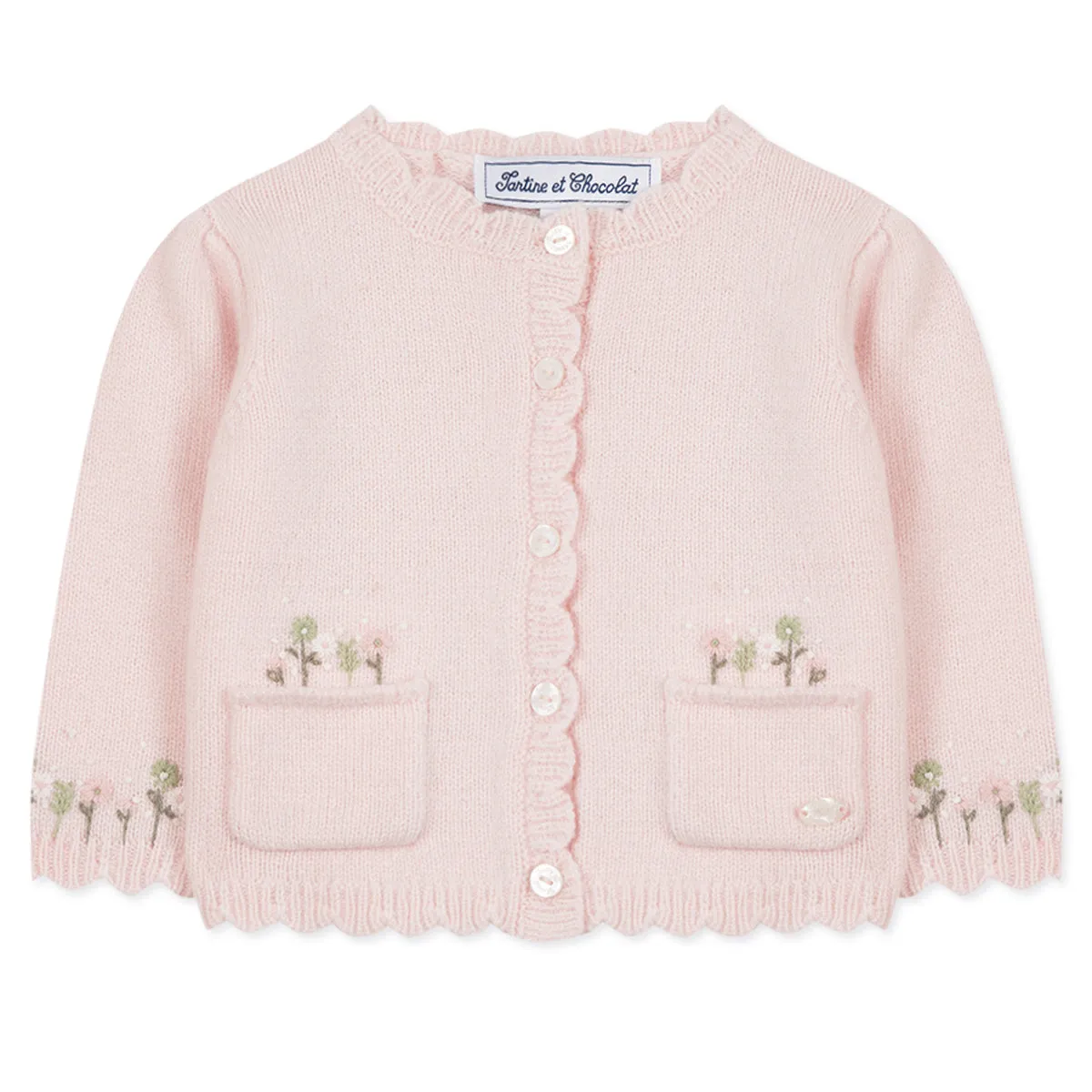 Pocket Petals Baby Cardigan - Pink