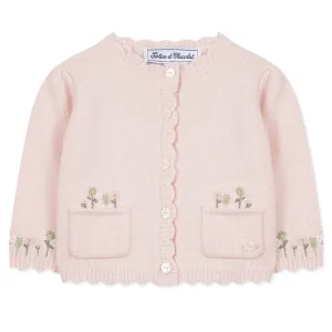 Pocket Petals Baby Cardigan - Pink