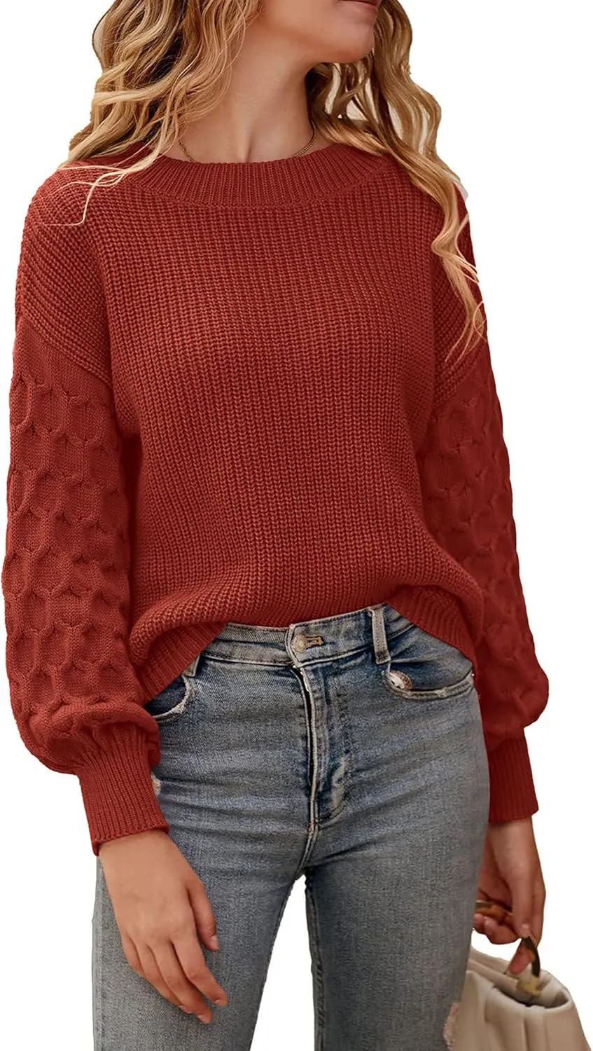 PRETTYGARDEN Women's 2025 Winter Pullover Sweater Casual Long Sleeve Crewneck Loose Chunky Knit Jumper Tops Blouse