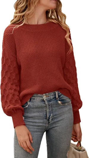 PRETTYGARDEN Women's 2025 Winter Pullover Sweater Casual Long Sleeve Crewneck Loose Chunky Knit Jumper Tops Blouse
