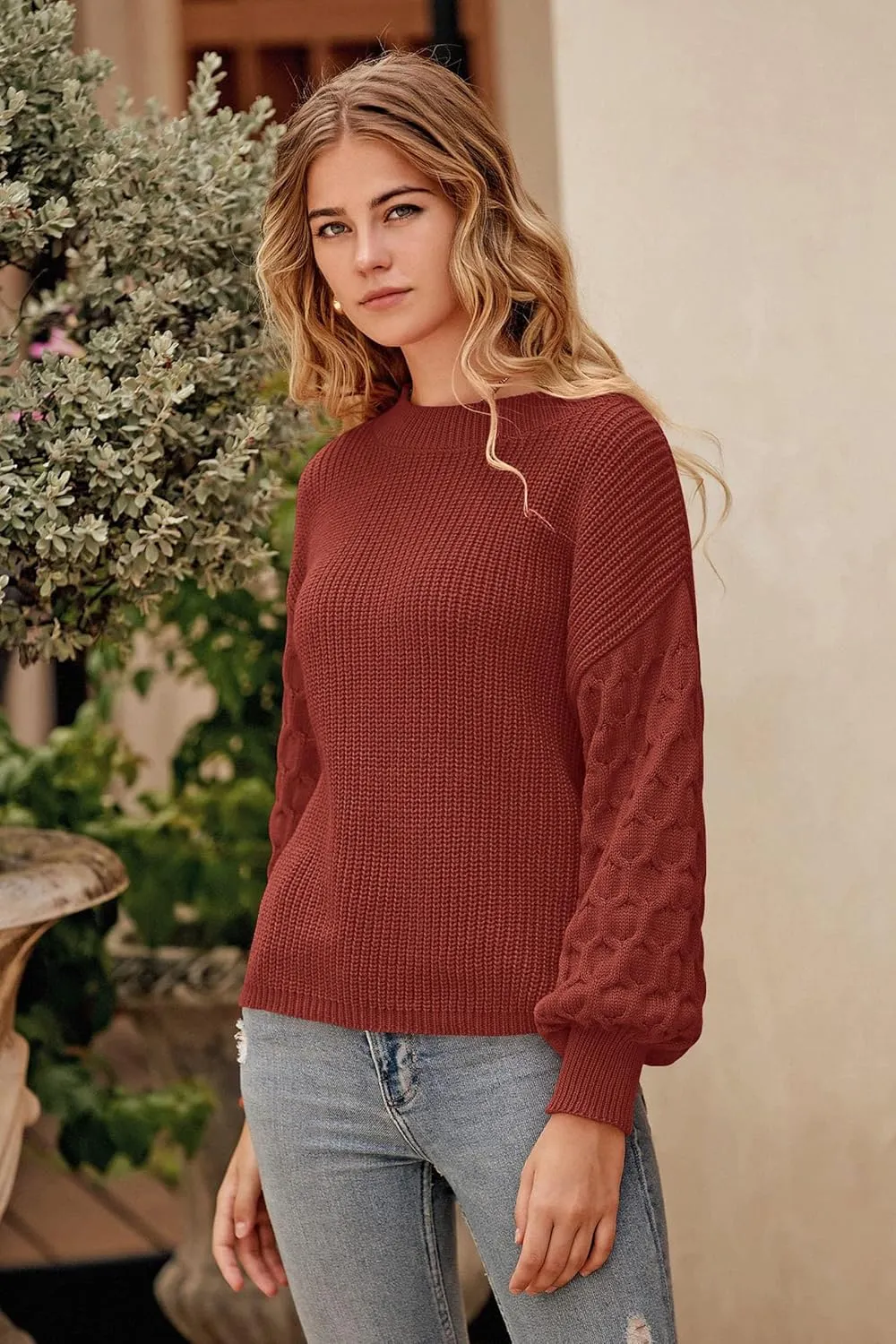 PRETTYGARDEN Women's 2025 Winter Pullover Sweater Casual Long Sleeve Crewneck Loose Chunky Knit Jumper Tops Blouse