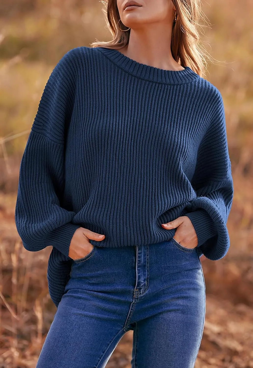 PRETTYGARDEN Womens Sweaters Fall 2025 Oversized Chunky Knitted Pullover Sweater Casual Long Sleeve Crewneck Cute Sweaters