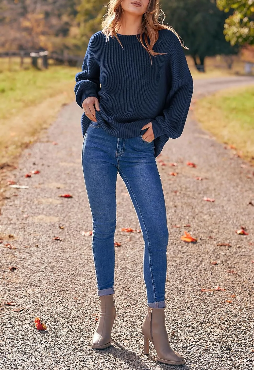 PRETTYGARDEN Womens Sweaters Fall 2025 Oversized Chunky Knitted Pullover Sweater Casual Long Sleeve Crewneck Cute Sweaters