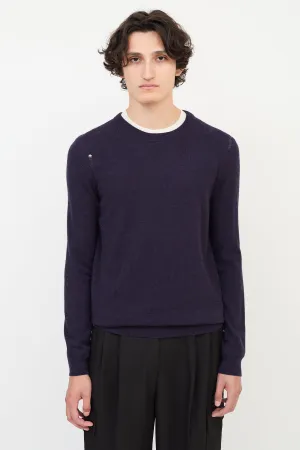 Purple Wool & Cashmere Distressed Sweater