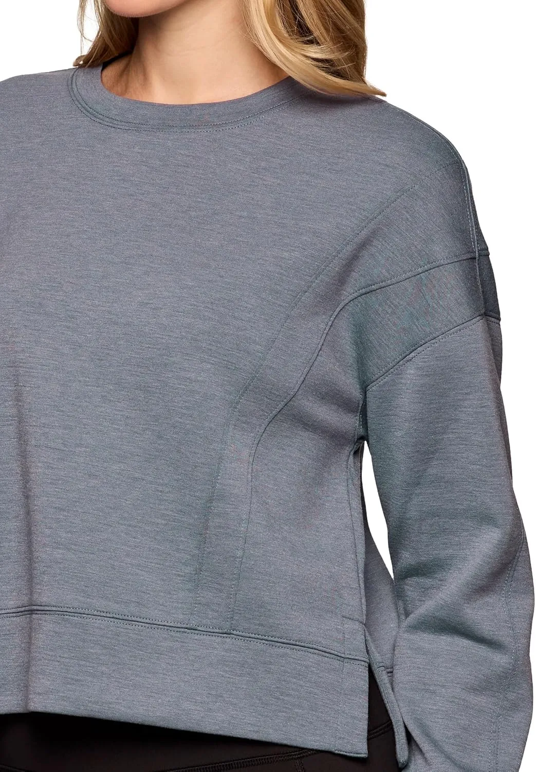 RBX Elevated Athleisure Sweatshirt for Women, Cropped Crewneck Pullover Ultra Soft Sporty Lightweight Long Sleeve Sweater