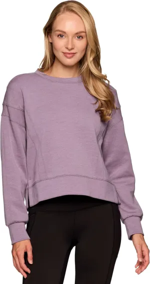 RBX Elevated Athleisure Sweatshirt for Women, Cropped Crewneck Pullover Ultra Soft Sporty Lightweight Long Sleeve Sweater