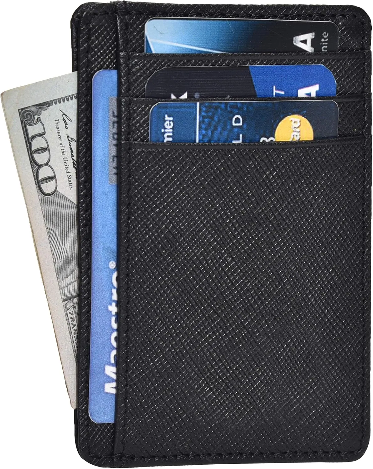 Real Leather Slim Minimalist Wallet for Men and Women -RFID Blocking Front Pocket Thin Credit Card Holder Stylish Wallets