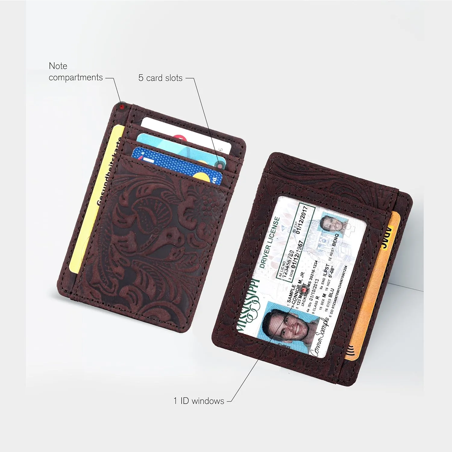 Real Leather Slim Minimalist Wallet for Men and Women -RFID Blocking Front Pocket Thin Credit Card Holder Stylish Wallets