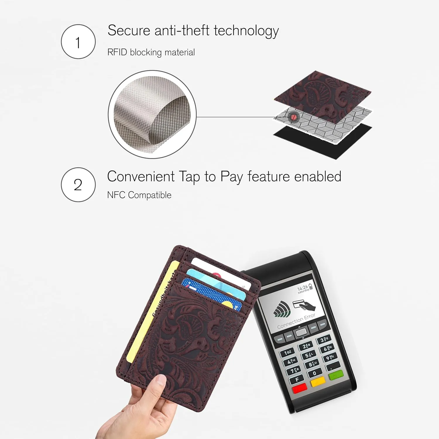 Real Leather Slim Minimalist Wallet for Men and Women -RFID Blocking Front Pocket Thin Credit Card Holder Stylish Wallets