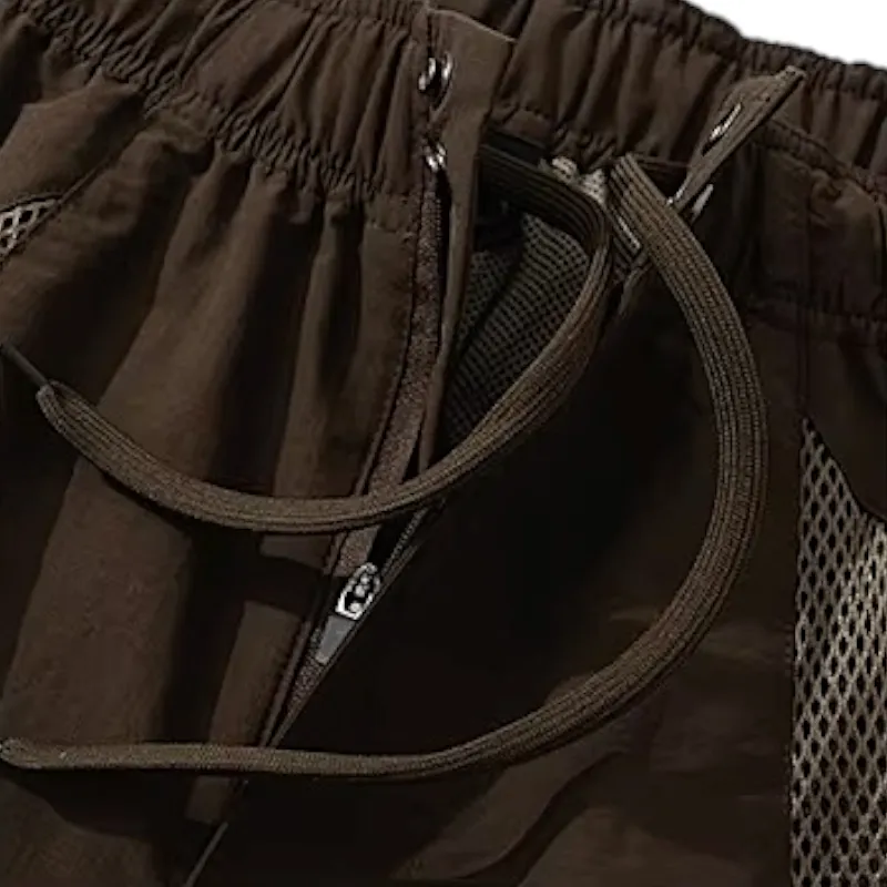 Relaxed fit technical pant with mesh inset