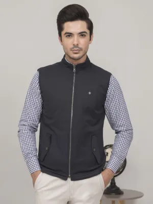 REVERSIBLE SLEEVELESS CHARCOAL BLACK