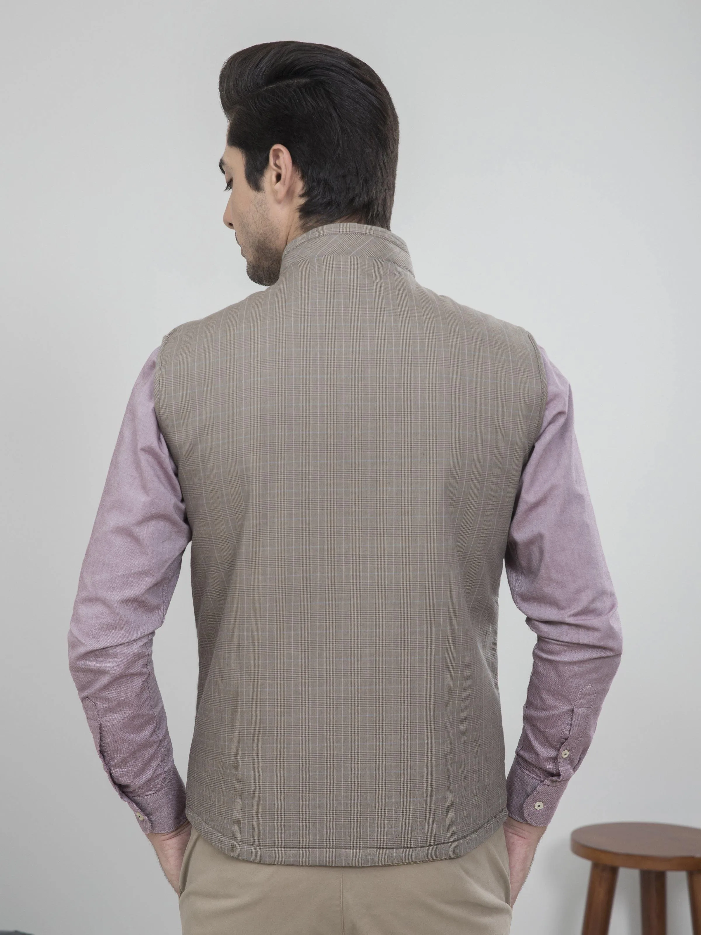 REVERSIBLE SLEEVELESS KHAKI GREY