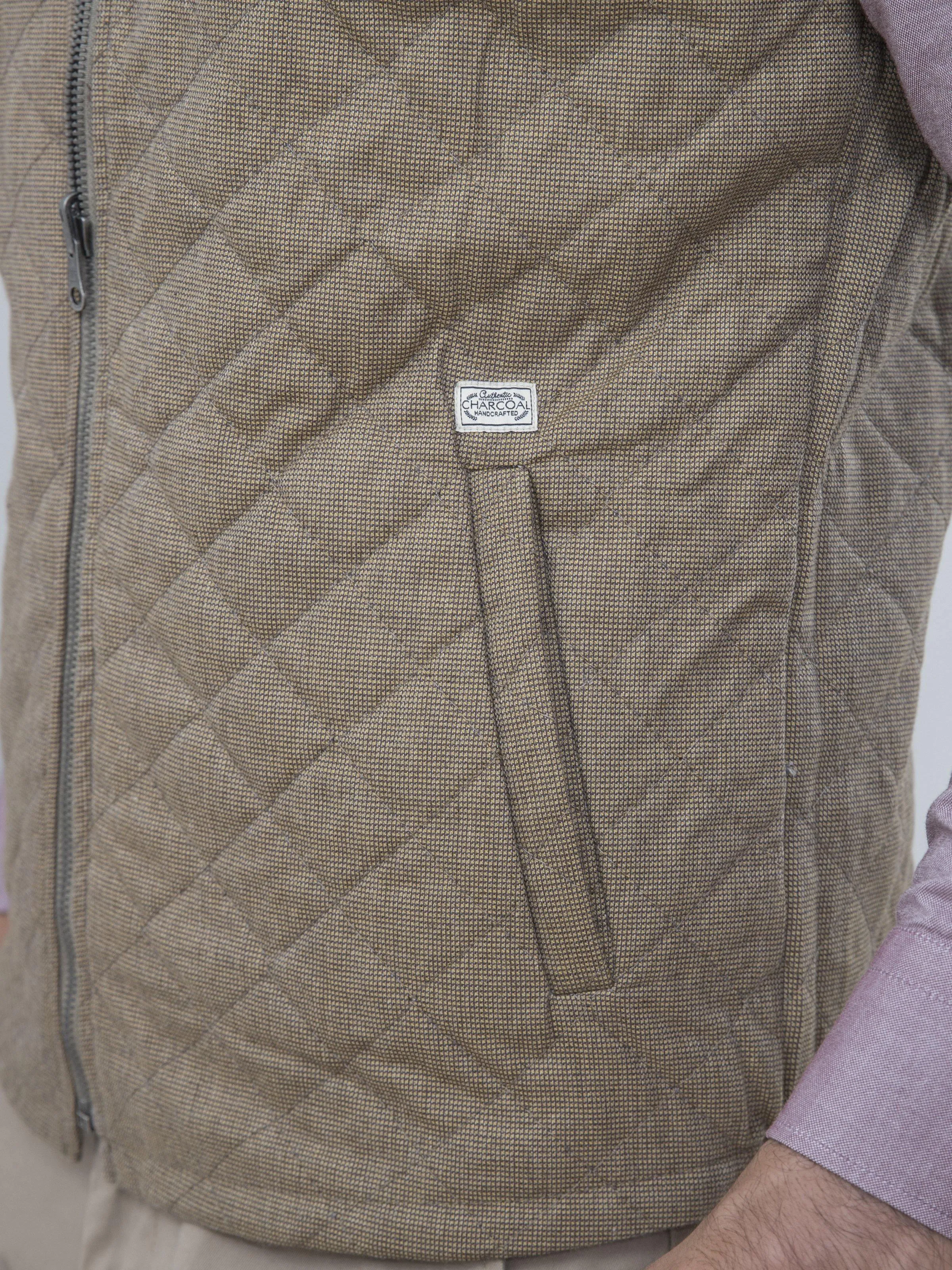 REVERSIBLE SLEEVELESS KHAKI GREY