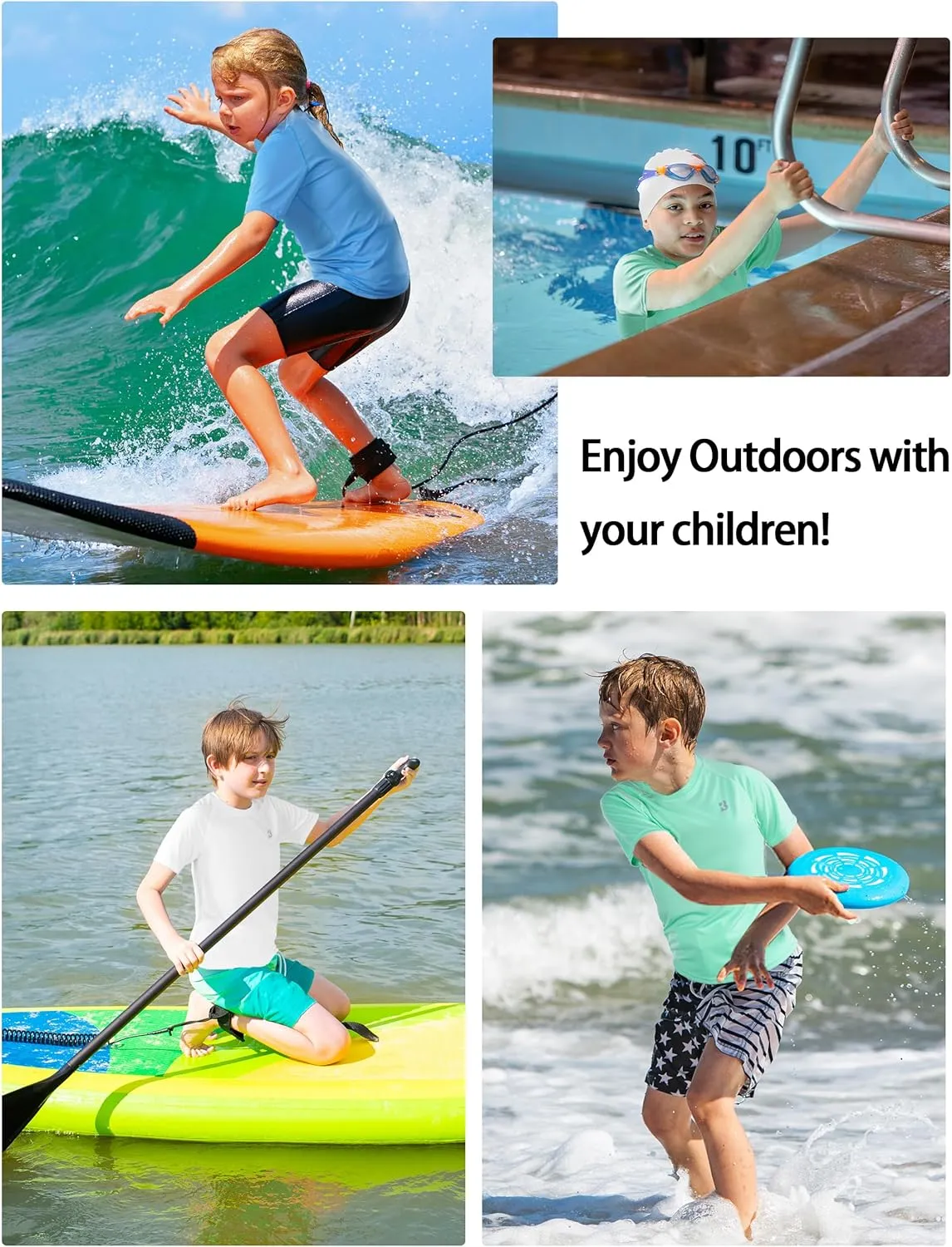 Roadbox Boys Rash Guard Swim Shirt, UPF 50  Sun Protection Short Sleeve, Quick Dry Rashguard Water Shirt for Kids