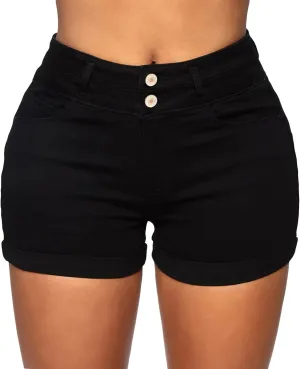 Romastory Womens High Waisted Jean Shorts Comfy Stretchy Workout Denim Shorts for Women