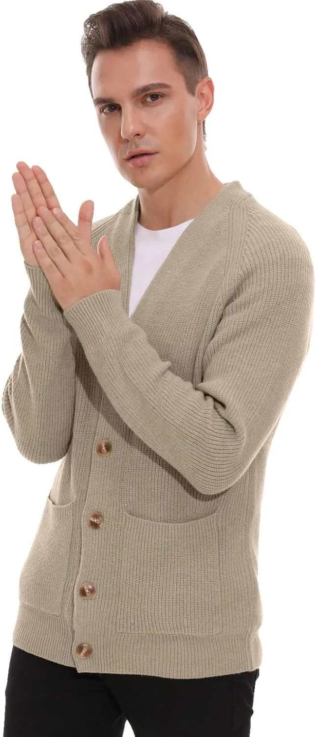 Sailwind Men's Long-Sleeve Cardigan Sweater Soft Cable Knit Sweater for Men