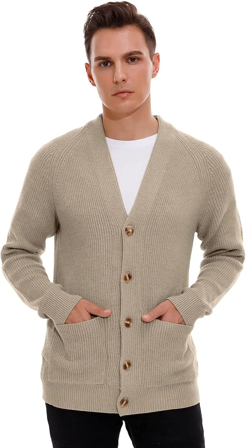Sailwind Men's Long-Sleeve Cardigan Sweater Soft Cable Knit Sweater for Men