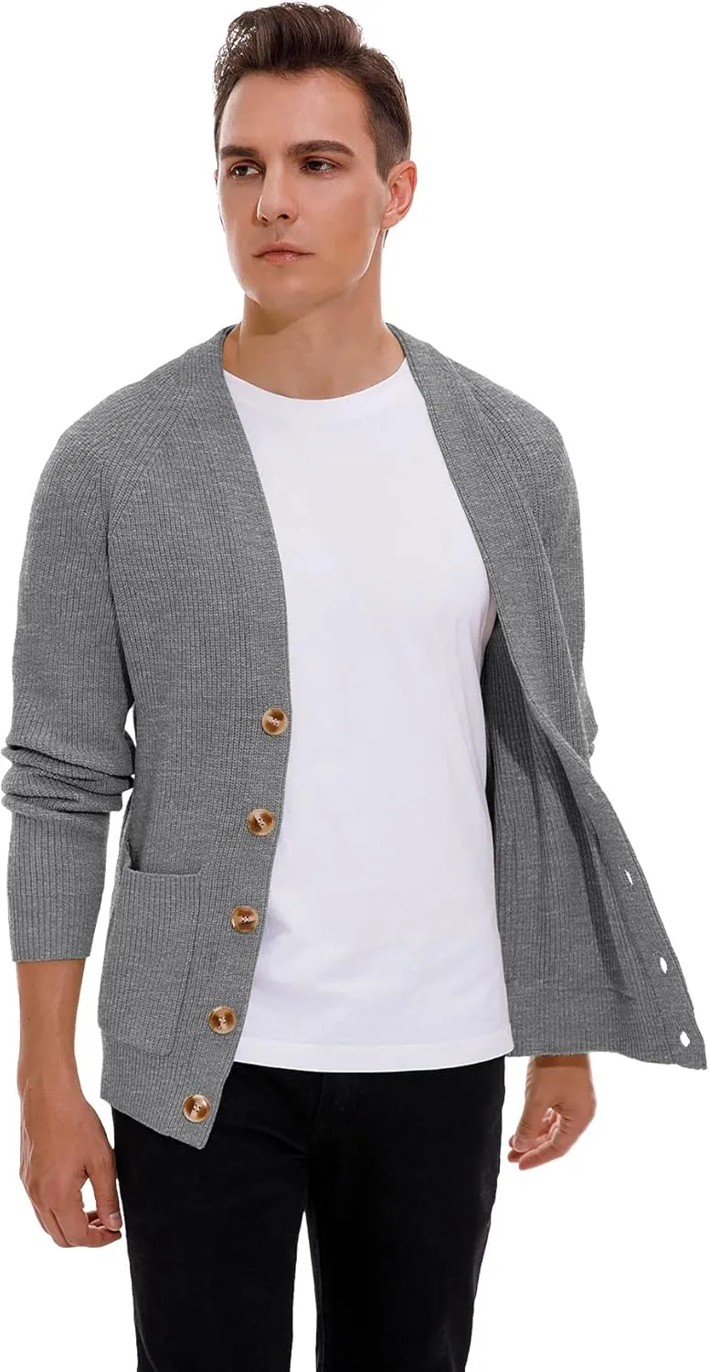Sailwind Men's Long-Sleeve Cardigan Sweater Soft Cable Knit Sweater for Men