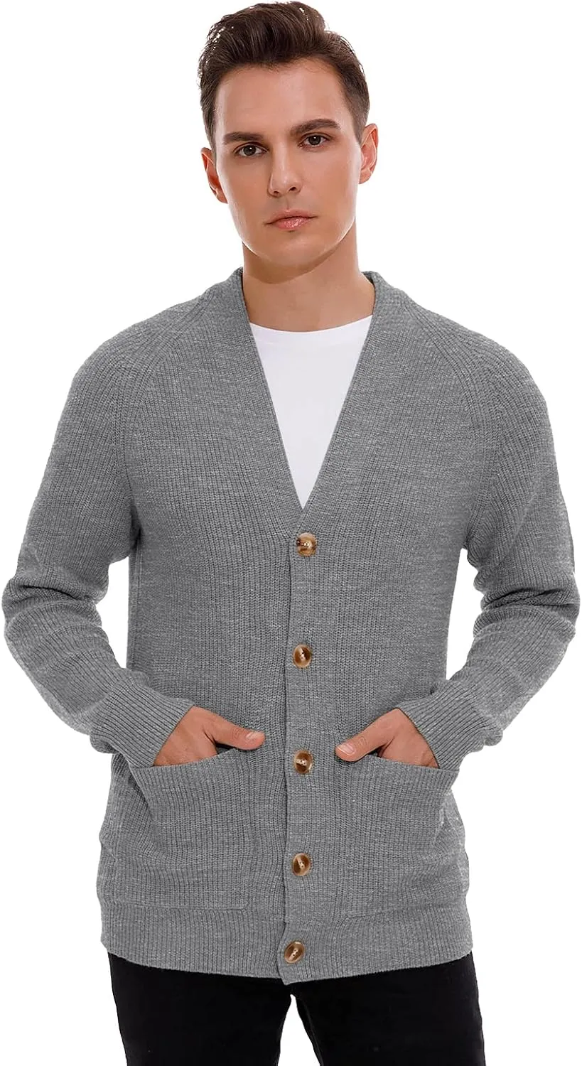 Sailwind Men's Long-Sleeve Cardigan Sweater Soft Cable Knit Sweater for Men