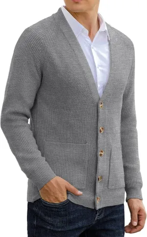 Sailwind Men's Long-Sleeve Cardigan Sweater Soft Cable Knit Sweater for Men