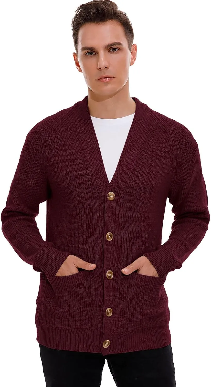 Sailwind Men's Long-Sleeve Cardigan Sweater Soft Cable Knit Sweater for Men